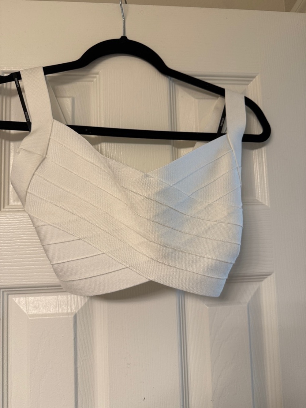Herve Leger White Bandage Crop Top - Women Tops
